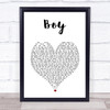 Lee Brice Boy White Heart Song Lyric Print