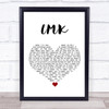 Lil XXEL LMK White Heart Song Lyric Print