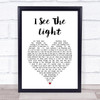 Mandy Moore I See The Light White Heart Song Lyric Print
