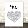 McAlmont & Butler Yes White Heart Song Lyric Print