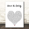 McFly Love Is Easy White Heart Song Lyric Print