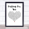 Mercury Falling For You White Heart Song Lyric Print