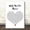 Michael Jackson Will You Be There White Heart Song Lyric Print