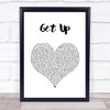 Shinedown Get Up White Heart Song Lyric Wall Art Print