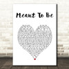 Bebe Rexha Meant To Be White Heart Song Lyric Wall Art Print
