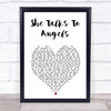 The Black Crowes She Talks To Angels White Heart Song Lyric Wall Art Print