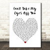 The Four Seasons Can't Take My Eyes Off You White Heart Song Lyric Wall Art Print