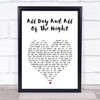 The Kinks All Day And All Of The Night White Heart Song Lyric Wall Art Print