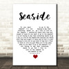 The Kooks Seaside White Heart Song Lyric Wall Art Print