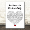 The Kooks She Moves In Her Own Way White Heart Song Lyric Wall Art Print