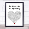 The Kooks She Moves In Her Own Way White Heart Song Lyric Wall Art Print