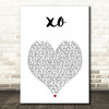 Beyonce XO White Heart Song Lyric Wall Art Print