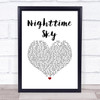 Tiger Army Nighttime Sky White Heart Song Lyric Wall Art Print