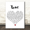 Tilian True White Heart Song Lyric Wall Art Print