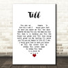 Tom Jones Till White Heart Song Lyric Wall Art Print