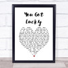 Tom Petty And The Heartbreakers You Got Lucky White Heart Song Lyric Wall Art Print