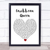 Billy Ocean Caribbean Queen White Heart Song Lyric Wall Art Print