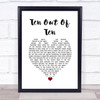 Bros Ten Out Of Ten White Heart Song Lyric Wall Art Print