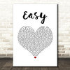 Camila Cabello Easy White Heart Song Lyric Wall Art Print