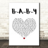 Carla Thomas B-A-B-Y White Heart Song Lyric Wall Art Print