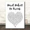 Chicago Hard Habit to Break White Heart Song Lyric Wall Art Print