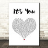 Ali Gatie It's You White Heart Song Lyric Wall Art Print