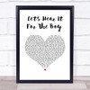 Deniece Williams Let's Hear It For The Boy White Heart Song Lyric Wall Art Print