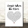 Dolly Parton Eagle When She Flies White Heart Song Lyric Wall Art Print