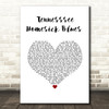 Dolly Parton Tennesssee Homesick Blues White Heart Song Lyric Wall Art Print