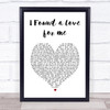 Ed Sheeran I Found a Love for me White Heart Song Lyric Wall Art Print