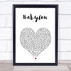 5 Seconds Of Summer Babylon White Heart Song Lyric Wall Art Print