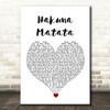 Elton John Jimmy Cliff Hakuna Matata White Heart Song Lyric Wall Art Print