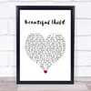 Fleetwood Mac Beautiful Child White Heart Song Lyric Wall Art Print