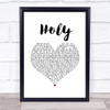 Florida Georgia Line Holy White Heart Song Lyric Wall Art Print