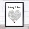 Heidi Newfield Johnny & June White Heart Song Lyric Wall Art Print