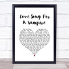 Annie Lennox Love Song For A Vampire White Heart Song Lyric Wall Art Print