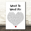Jason Derulo Want To Want Me White Heart Song Lyric Wall Art Print