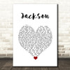Johnny Cash Jackson White Heart Song Lyric Wall Art Print