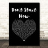 Dua Lipa Don't Start Now Black Heart Song Lyric Print