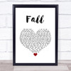 Kolby Cooper Fall White Heart Song Lyric Wall Art Print