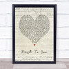 Chris Brown Next To You Script Heart Song Lyric Print  - SLPT9SRTHT297