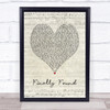 Honeyz Finally Found Script Heart Song Lyric Print  - SLPTSRTHT6656