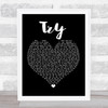 Pink Try Black Heart Song Lyric Print  - SLPTBKH5203