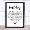 Leonard Cohen Lullaby White Heart Song Lyric Wall Art Print