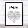 Liam Gallagher Halo White Heart Song Lyric Wall Art Print