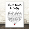 Lionel Richie Three Times A Lady White Heart Song Lyric Wall Art Print