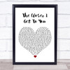 Luther Vandross The Closer I Get To You White Heart Song Lyric Wall Art Print