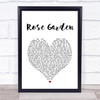 Lynn Anderson Rose Garden White Heart Song Lyric Wall Art Print