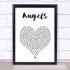 Avenged Sevenfold Angels White Heart Song Lyric Wall Art Print