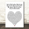 Mayday Parade You Be The Anchor That Keeps My Feet On The Ground, White Heart Song Lyric Wall Art Print